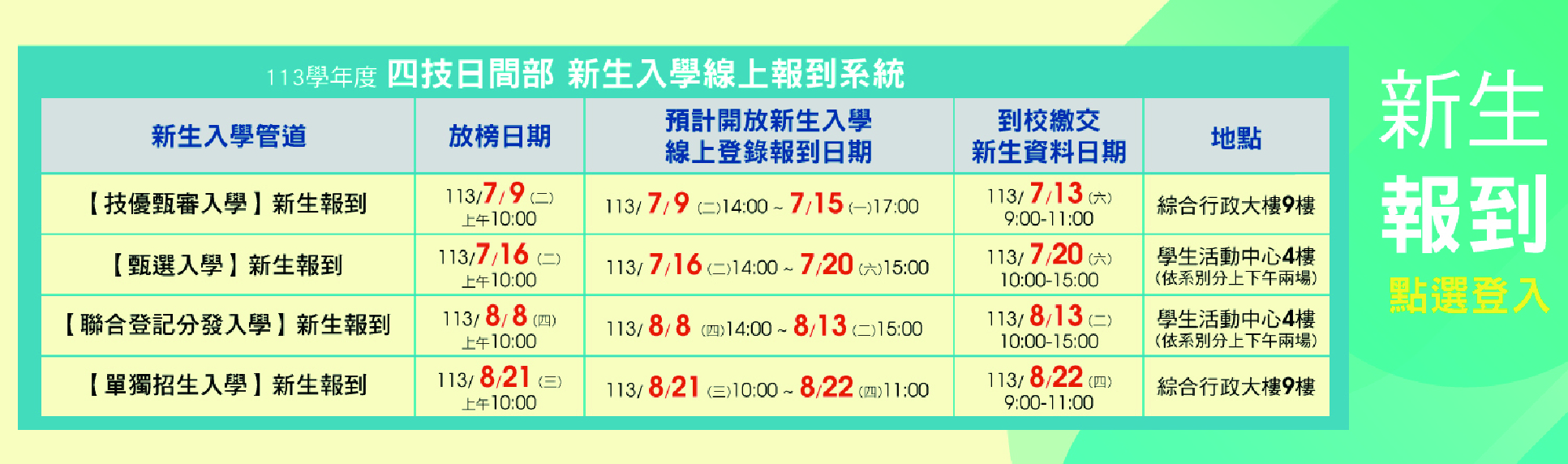 新生報到系統